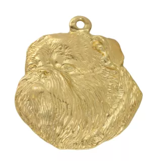 Griffon Bruxellois, Brussels Griffon I - Gilded key ring with dog in gift box, handbag decoration, luxury accessory by Art-Dog brand
