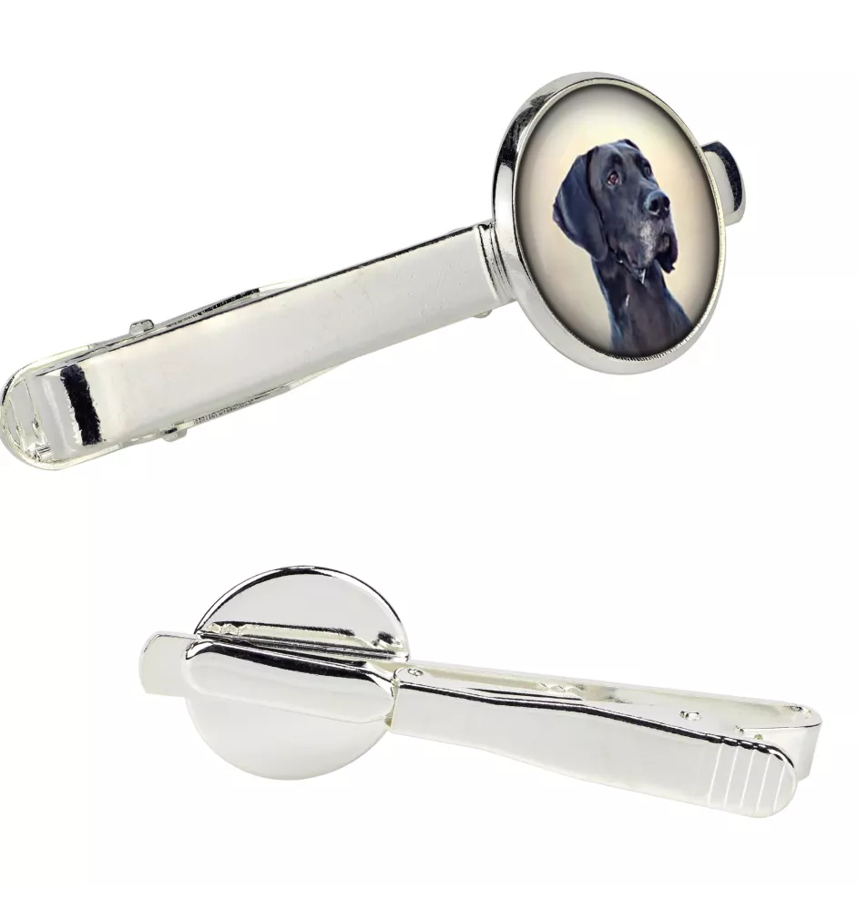 Great Dane - tie clip in a box, stylish tie, personalized jewelry from the Art-Dog brand