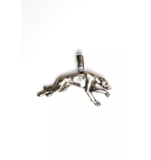 Greyhound, Grosser Englischer Windhund - Hundehalsband, versilberter Anhänger für den Hundeliebhaber, dezenter Schmuck von Art-Dog