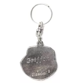 Griffon Bruxellois, Brussels Griffon I - Silver-plated pendant with a dog in a decorative box, handbag decoration, backpack pendant by Art-Dog brand