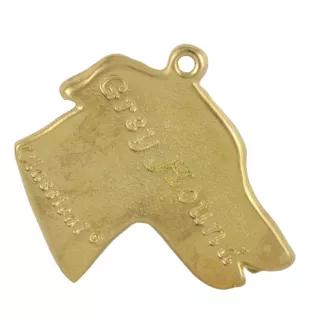Lévrier anglais, Greyhound - Collier de chien dans une boîte cadeau, pendentif plaqué or pour les fans de chiens, bijoux remarquables par Art-Dog