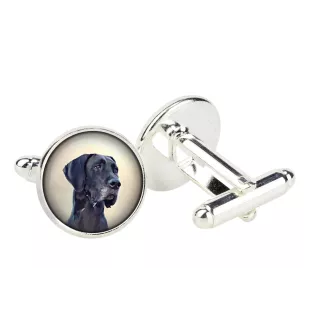 Deutsche Dogge, Ulmer Dogge, Große Dogge - Manschettenknöpfe in einer Schachtel, handgefertigter Schmuck, Produkt der Marke Art-Dog