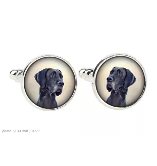 Dogue allemand, Grand danois - Boutons de manchette dans une boîte, bijoux faits à la main, produit de la marque Art-Dog