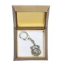 Griffon Bruxellois, Brussels Griffon - Silver-plated key ring with a dog in a gift box, handbag decoration, backpack pendant by Art-Dog brand