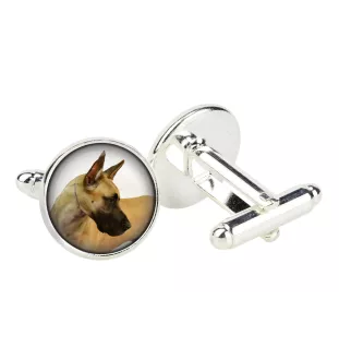 Deutsche Dogge, Ulmer Dogge, Große Dogge I - Manschettenknöpfe in einer Schachtel, handgefertigter Schmuck, Produkt der Marke Art-Dog