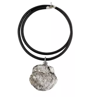 Griffon Bruxellois, Brussels Griffon I - Necklace with dog, silver-plated pendant for dog fan, unique jewelry by Art-Dog brand