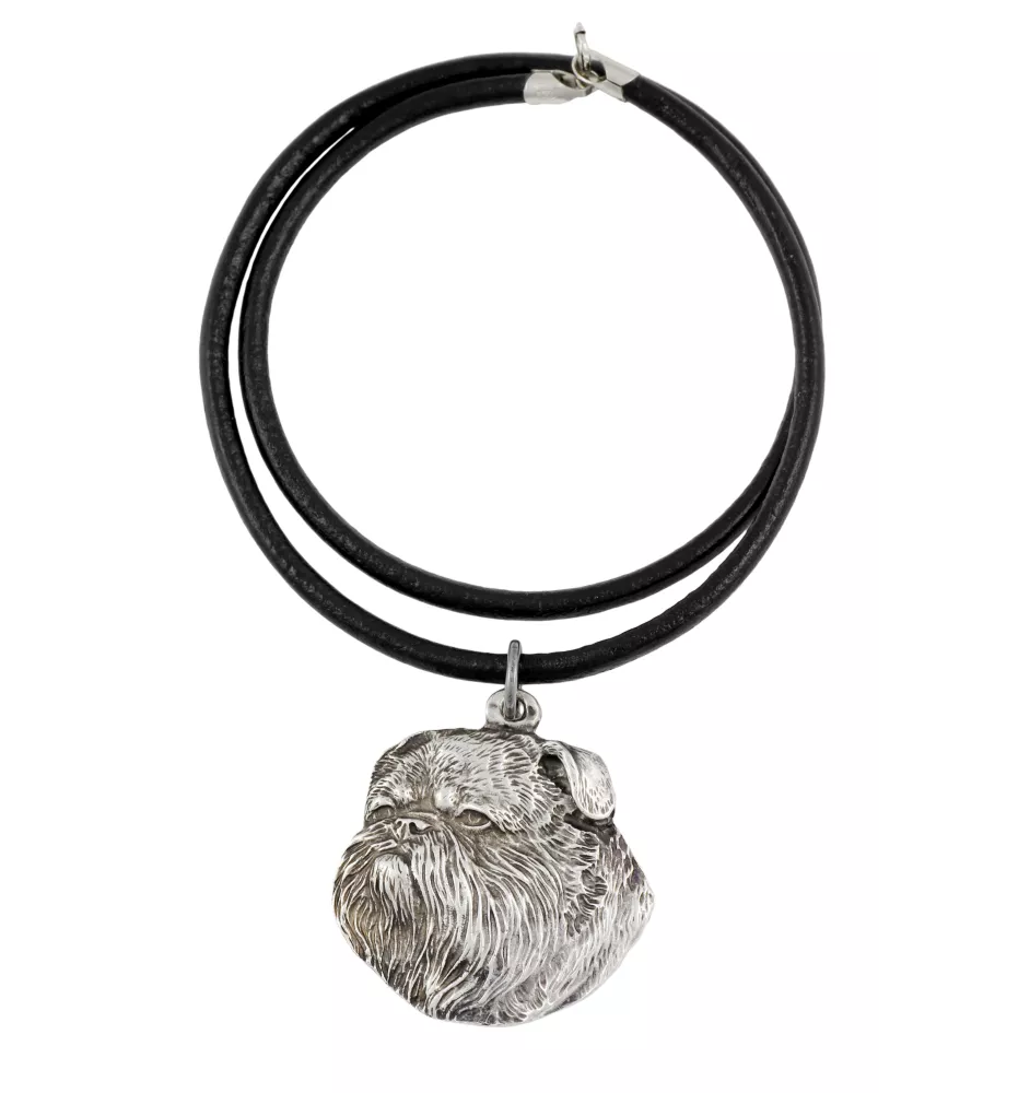 Griffon Bruxellois, Brussels Griffon I - Necklace with dog, silver-plated pendant for dog fan, unique jewelry by Art-Dog brand