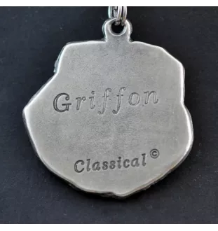 Griffon bruxellois I - collier avec un chien, pendentif en plaqué argent pour les fans de chiens, bijoux uniques de la marque Art-Dog