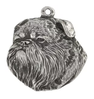 Brüsseler Griffon, Griffon Bruxellois I - Halskette mit Hund, versilberter Anhänger für Hundefans, einzigartiger Schmuck der Marke Art-Dog