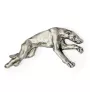 Lévrier anglais, Greyhound  - Broche chien argentée, épingle élégante, décoration de revers de veste par la marque Art-Dog