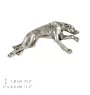 Lévrier anglais, Greyhound  - Broche chien argentée, épingle élégante, décoration de revers de veste par la marque Art-Dog
