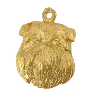 Griffon bruxellois - Collier de chien dans une boîte cadeau, pendentif plaqué or pour les fans de chiens, bijoux remarquables par Art-Dog
