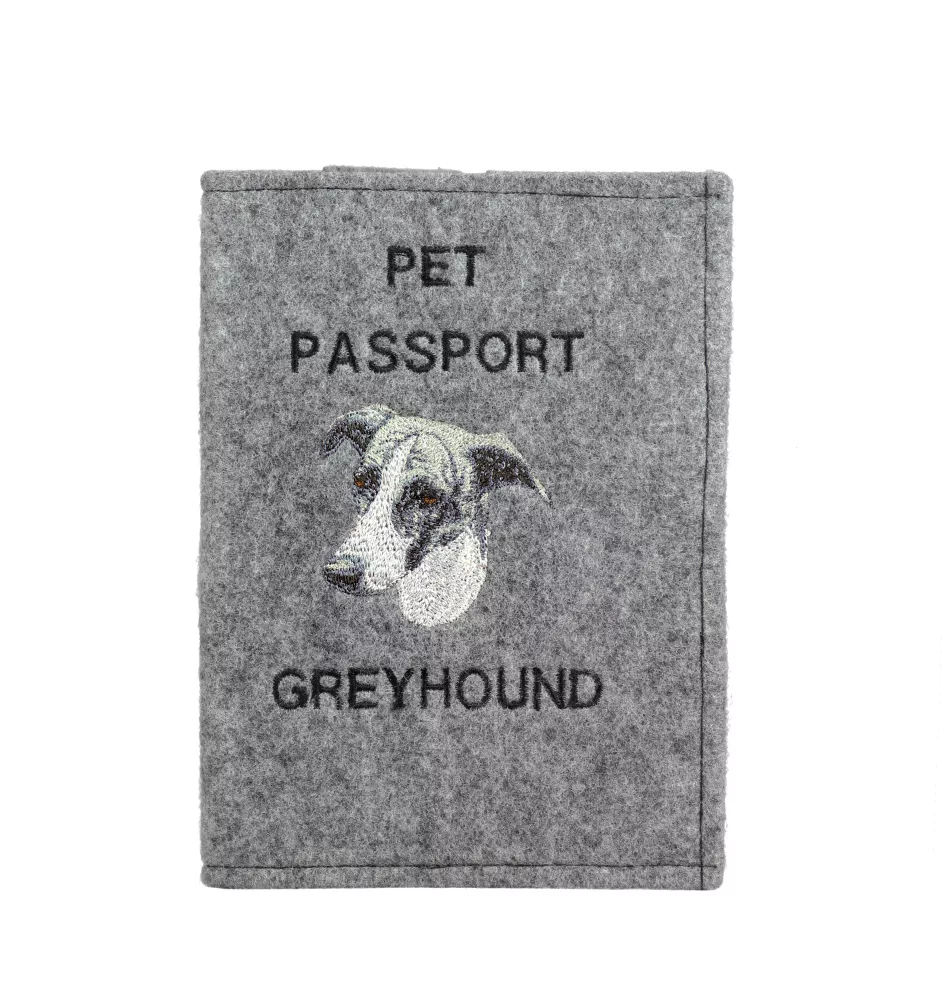 Greyhound, English Greyhound - Dog passport case, document case, gift for the traveller from the Art-Dog brand