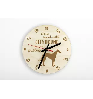 Greyhound, English Greyhound - clock with dog, wooden clock with engraving, personalised clock by Art-Dog