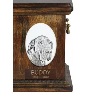 Great Dane I - commemorative plaque with a photo of a dog, tombstone with a print, personalized oval plaque from the Art-Dog brand