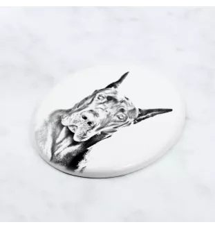 Deutsche Dogge, Ulmer Dogge, Große Dogge - Gedenktafel mit einem Foto eines Hundes, Grabplatte mit Druck, personalisierte ovale Platte der Marke Art-Dog