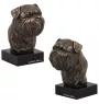 Brüsseler Griffon, Griffon Bruxellois - Hundestatue, Büste auf Steinsockel, Skulptur, Trophäe für Hundeausstellung der Marke Art-Dog