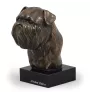 Brüsseler Griffon, Griffon Bruxellois - Hundestatue, Büste auf Steinsockel, Skulptur, Trophäe für Hundeausstellung der Marke Art-Dog