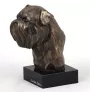 Brüsseler Griffon, Griffon Bruxellois - Hundestatue, Büste auf Steinsockel, Skulptur, Trophäe für Hundeausstellung der Marke Art-Dog