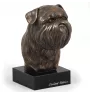 Brüsseler Griffon, Griffon Bruxellois - Hundestatue, Büste auf Steinsockel, Skulptur, Trophäe für Hundeausstellung der Marke Art-Dog
