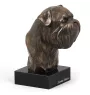 Brüsseler Griffon, Griffon Bruxellois - Hundestatue, Büste auf Steinsockel, Skulptur, Trophäe für Hundeausstellung der Marke Art-Dog