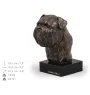 Brüsseler Griffon, Griffon Bruxellois - Hundestatue, Büste auf Steinsockel, Skulptur, Trophäe für Hundeausstellung der Marke Art-Dog