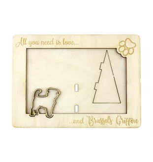 Griffon bruxellois - Cadre photo, cadre en bois gravé, un joli gadget pour l'amoureux des chiens par Art-Dog