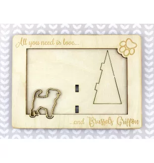 Brüsseler Griffon, Griffon Bruxellois - Fotorahmen, gravierter Holzrahmen, ein schönes Gadget für den Hundeliebhaber von Art-Dog