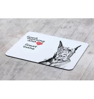 Great Dane - mouse pad with print, personalized dog-themed mouse pad, unique gadget for an office worker by Art-Dog brand