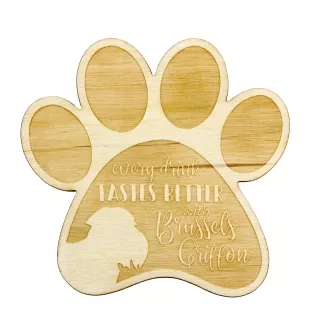 Griffon bruxellois - Sous-verre mug, sous-verre gravé avec chien, cadeau pour amoureux des chiens par la marque Art-Dog