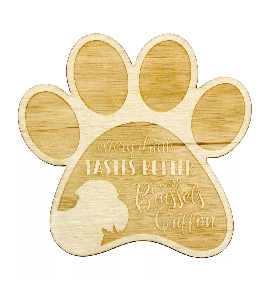 Griffon Bruxellois, Brussels Griffon - Mug coaster, engraved coaster with dog, gift for dog lover by Art-Dog brand