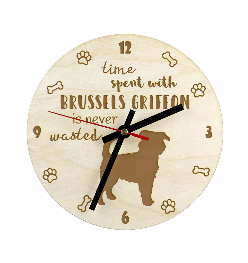 Brüsseler Griffon, Griffon Bruxellois - Uhr mit Hund, Holzuhr mit Gravur, personalisierte Uhr von Art-Dog