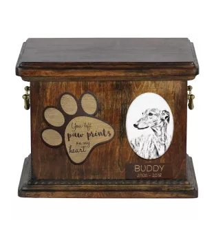 Greyhound, English Greyhound - urn for dog ashes, personalized urn with a photo, dog photo urn by Art-Dog