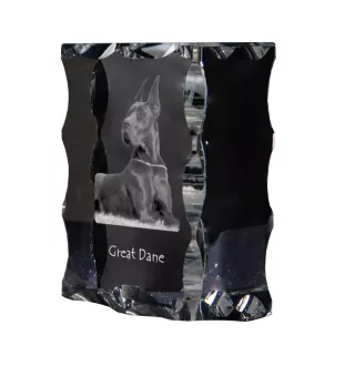 Dogue allemand, Grand danois I - cristal avec photo de chien, statuette en verre avec photo, cadre exceptionnel avec photo de la marque Art-Dog