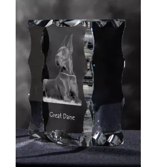 Dogue allemand, Grand danois I - cristal avec photo de chien, statuette en verre avec photo, cadre exceptionnel avec photo de la marque Art-Dog