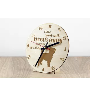 Brüsseler Griffon, Griffon Bruxellois - Uhr mit Hund, Holzuhr mit Gravur, personalisierte Uhr von Art-Dog