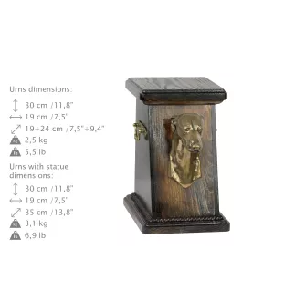 Greyhound, English Greyhound - urn for dog ashes, elegant urn with a statue, commemorative urn with a bust of a dog by Art-Dog brand