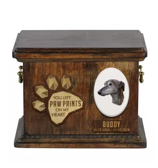 Greyhound drewnianai urna z psem Art-Dog