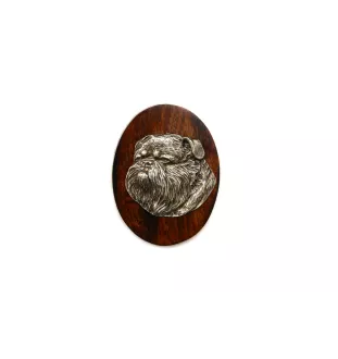 Gryfonik brukselski broszka clipring drewniany Art-Dog