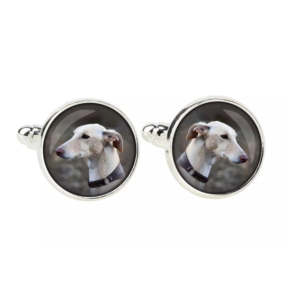Lévrier anglais, Greyhound - boutons de manchette, décoration de chemise, pendentif de chemise de la marque Art-Dog