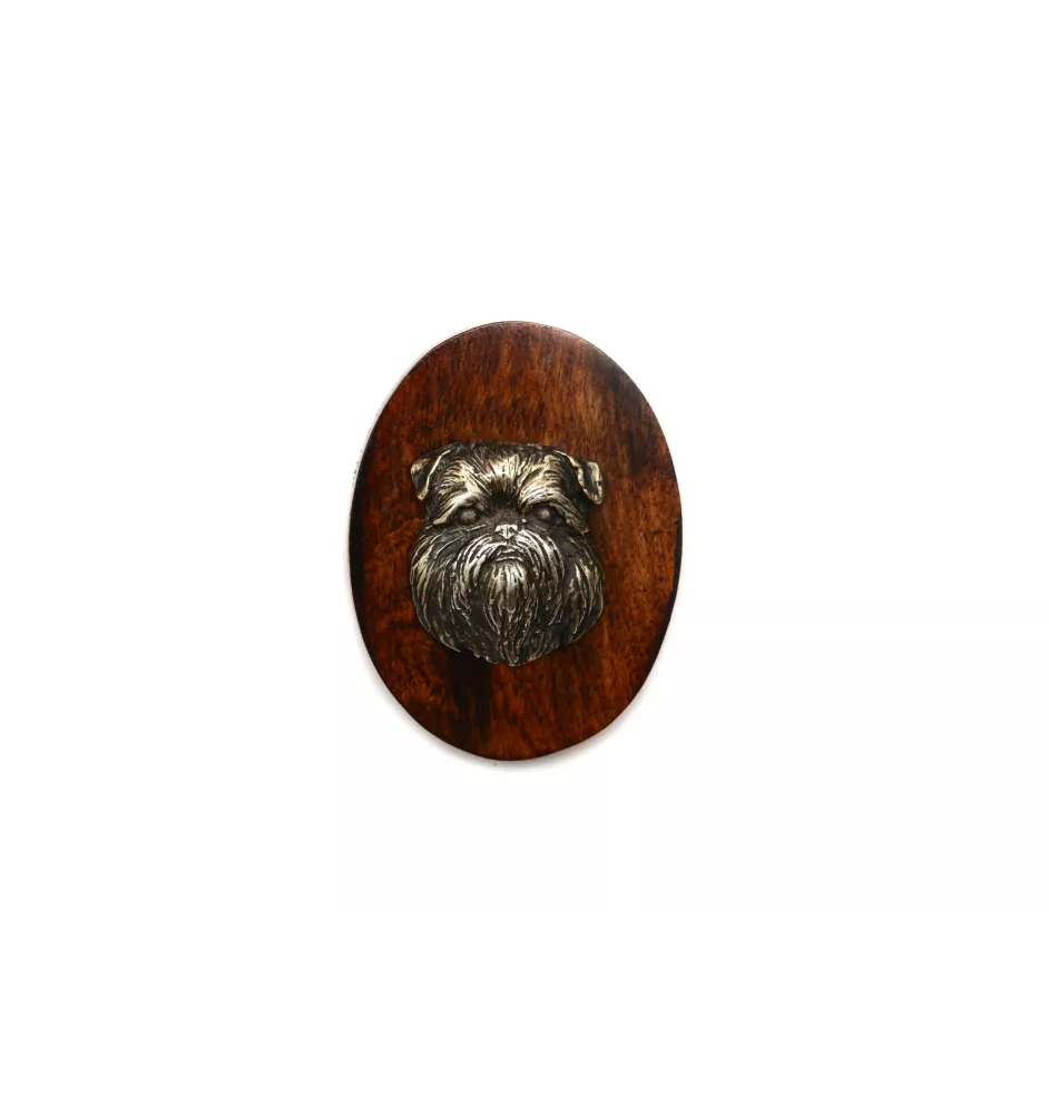Gryfonik brukselski broszka clipring drewniany Art-Dog