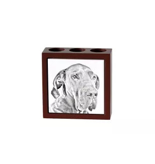 Deutsche Dogge, Ulmer Dogge, Große Dogge I - Stifthalter mit Hund, Schreibtischorganizer mit Aufdruck, personalisierte Schreibtischdekoration der Marke Art-Dog