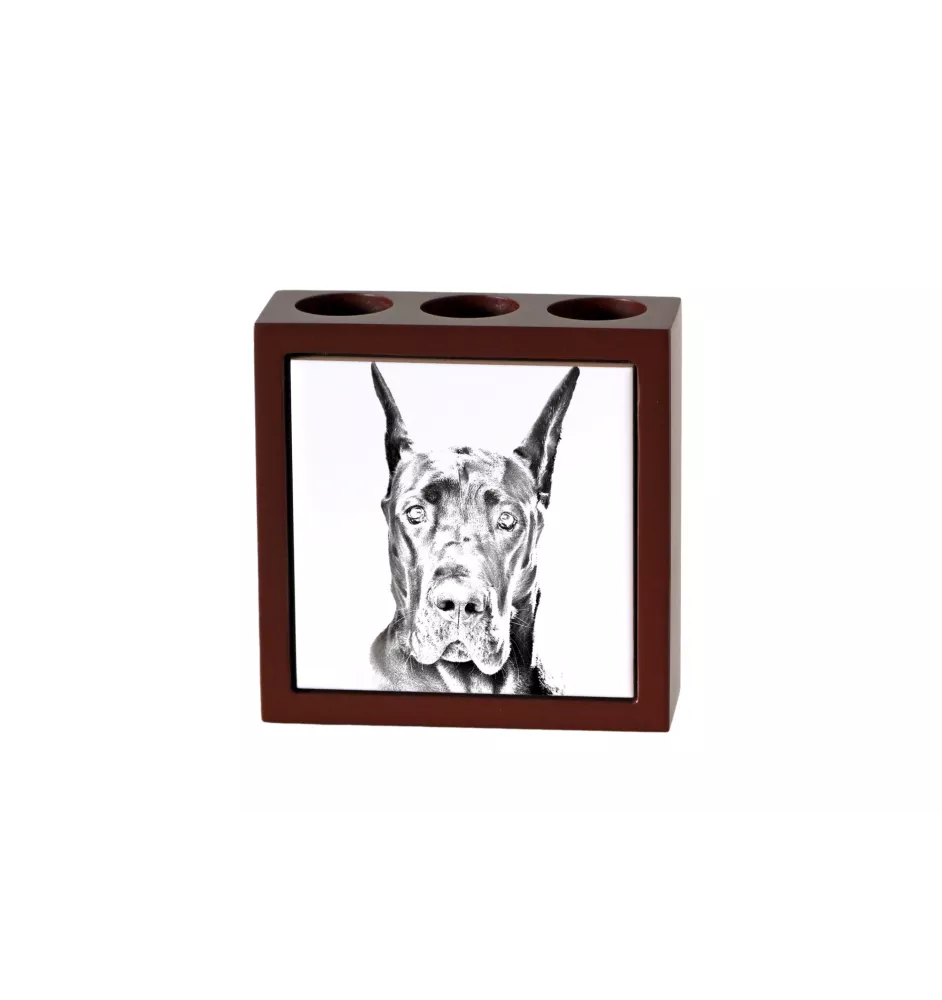 Dogue allemand, Grand danois - porte-stylo avec chien, organiseur de bureau avec impression, décoration de bureau personnalisée de la marque Art-Dog