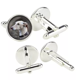 Lévrier anglais, Greyhound - Boutons de manchette dans une boîte, bijoux faits à la main, produit de la marque Art-Dog