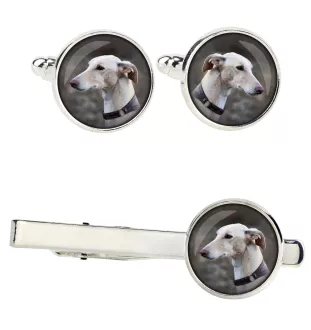 Greyhound, English Greyhound - cufflinks and tie with your photo, a suit decoration, men's jewelry from the Art-Dog brand.
