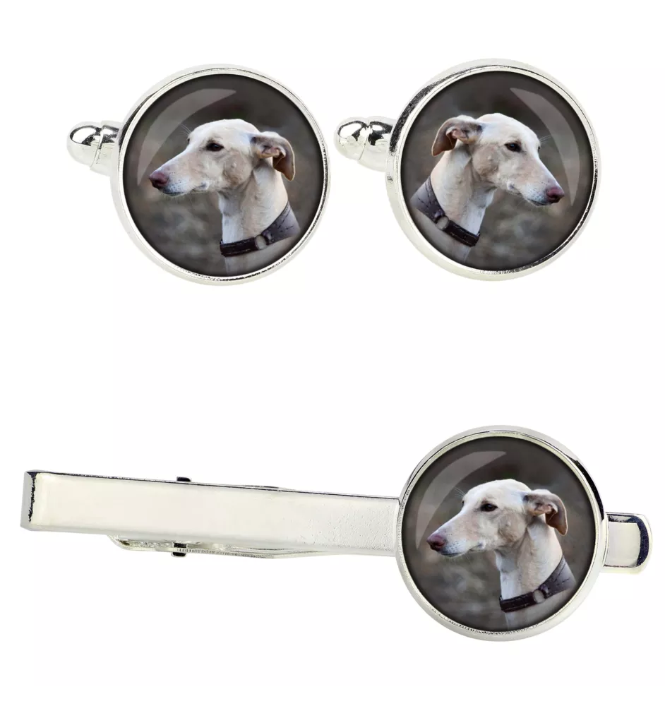 Greyhound, English Greyhound - cufflinks and tie with your photo, a suit decoration, men's jewelry from the Art-Dog brand.