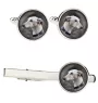 Lévrier anglais, Greyhound - Boutons de manchette et cravate avec votre photo, accessoire de costume, bijoux pour hommes de la marque Art-Dog.