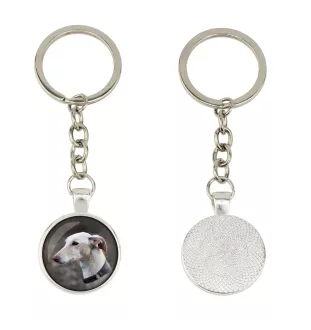 Lévrier anglais, Greyhound - porte-clés dans une boîte, photo personnelle, porte-clés de la marque Art-Dog