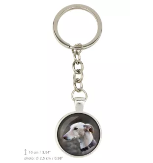 Greyhound, English Greyhound - keychain in a box, own photo, keychain pendant from Art-Dog brand