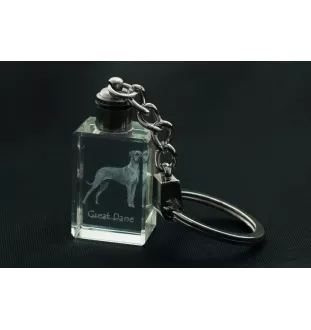 Dogue allemand, Grand danois - Porte-clés en cristal avec photo de chien, porte-clés lumineux, cadeau unique de la marque Art-Dog